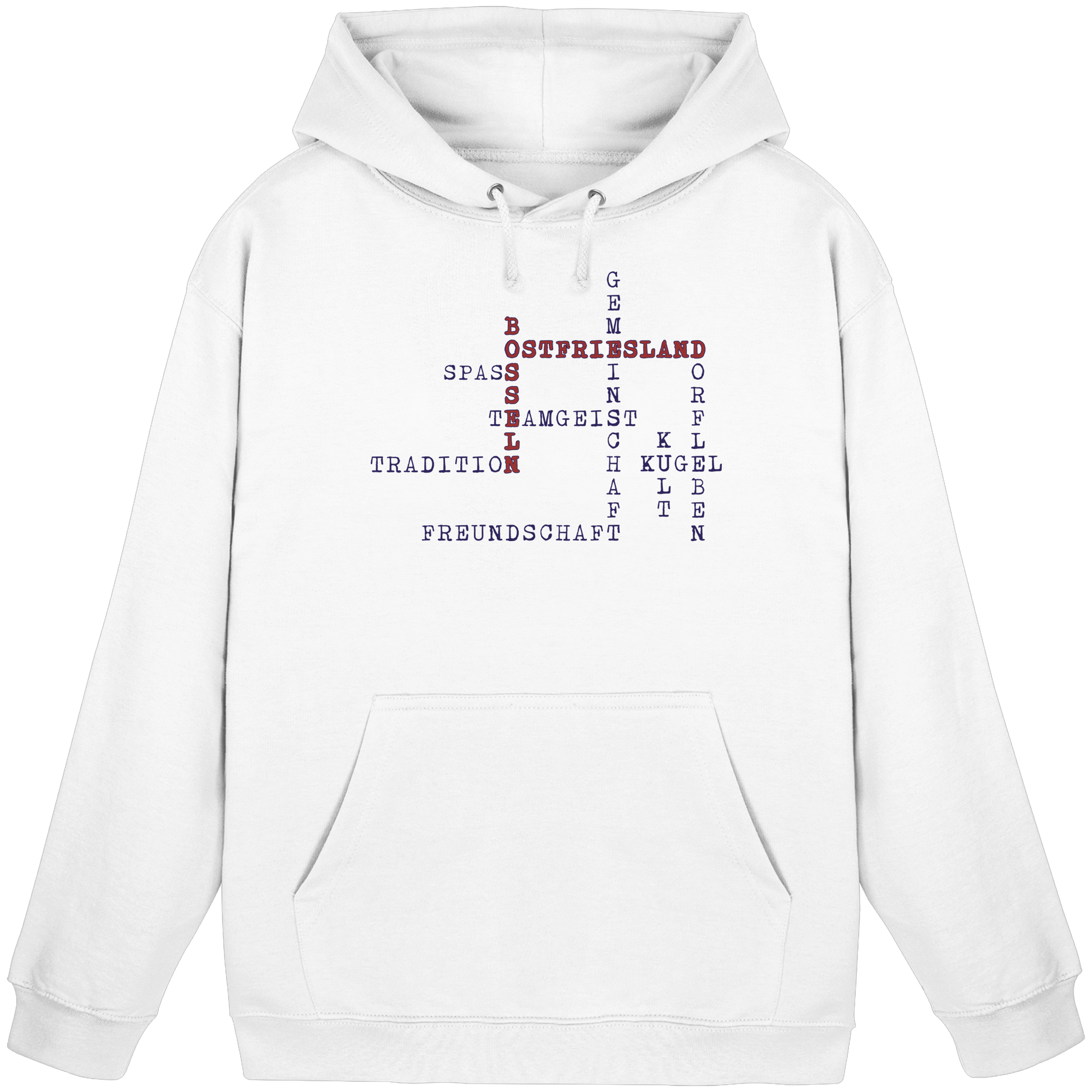 Ostfriesland, Bosseln - Wortgitter - Basic Unisex Hoodie