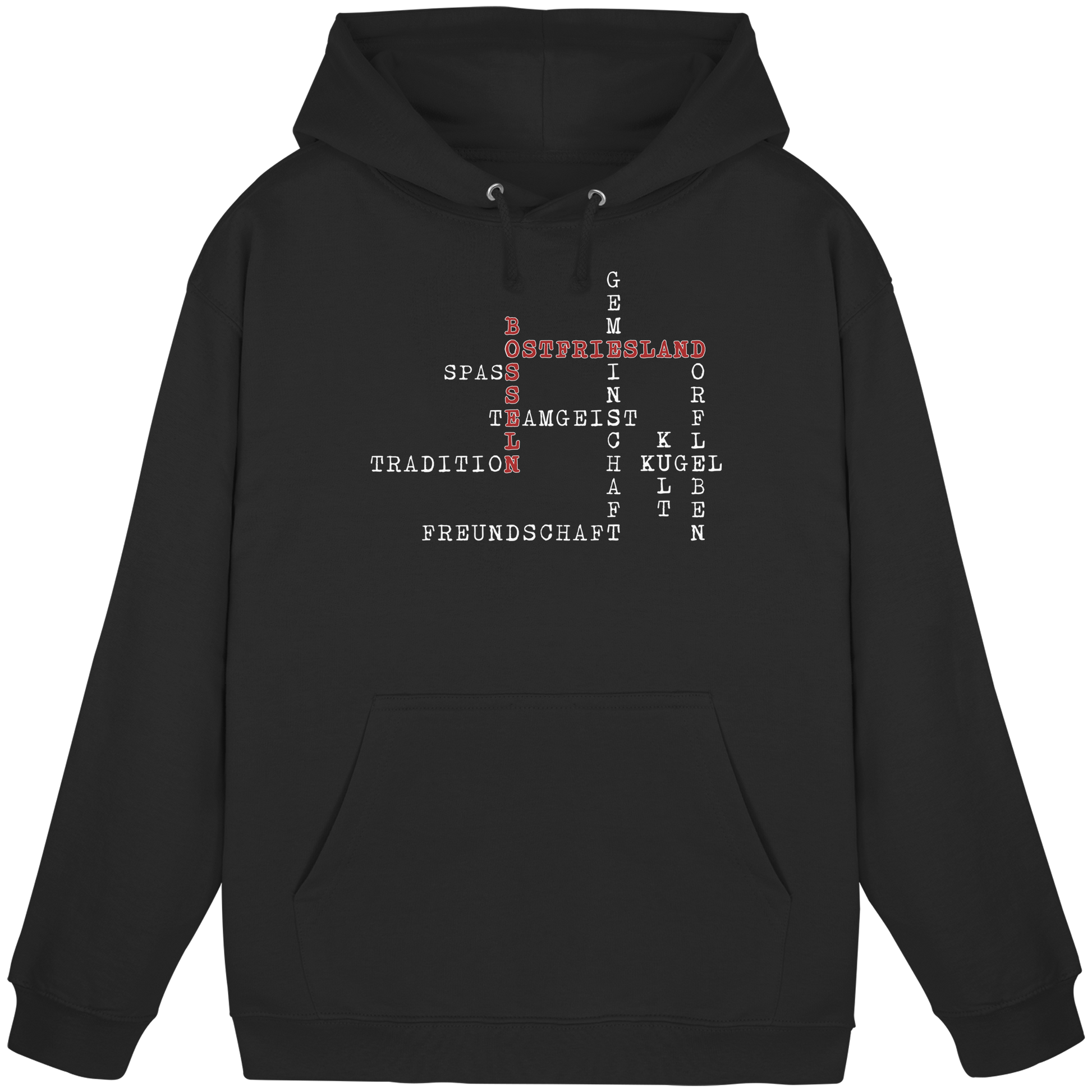 Ostfriesland, Bosseln - Wortgitter - Basic Unisex Hoodie