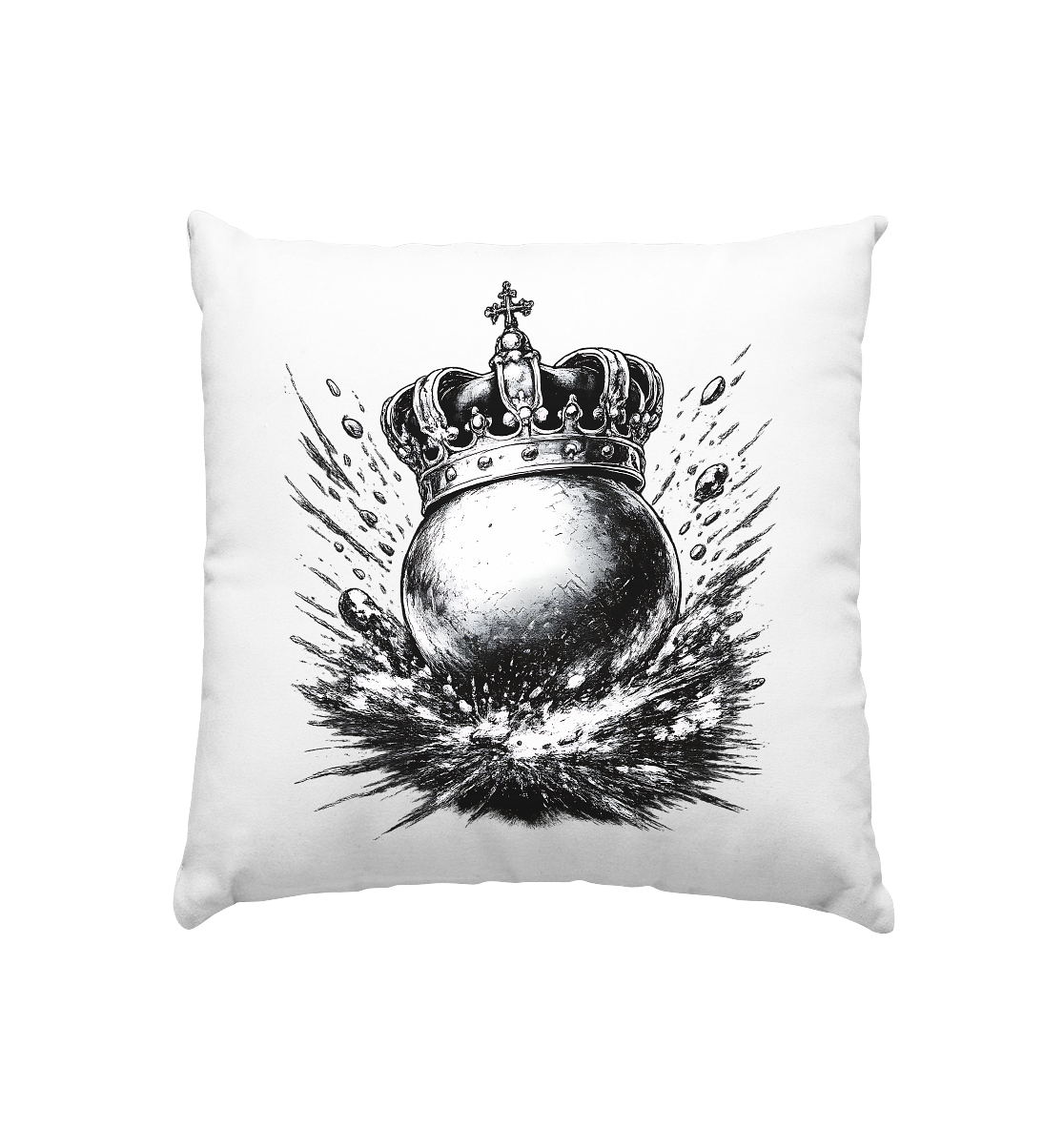 Bosselkugel mit Krone - Kissen 40x40cm