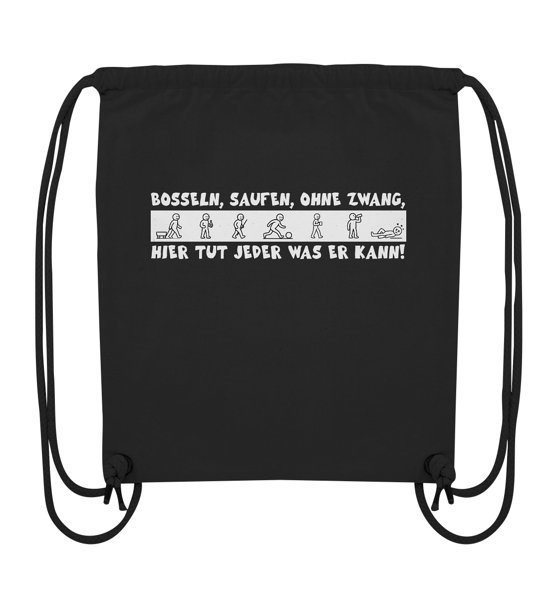 Bosseln lustiger Spruch Saufen - Organic Gym-Bag