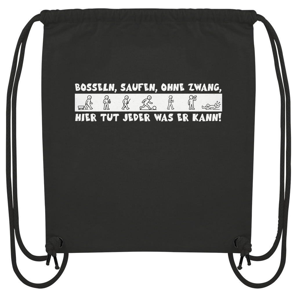 Bosseln lustiger Spruch Saufen - Organic Gym-Bag