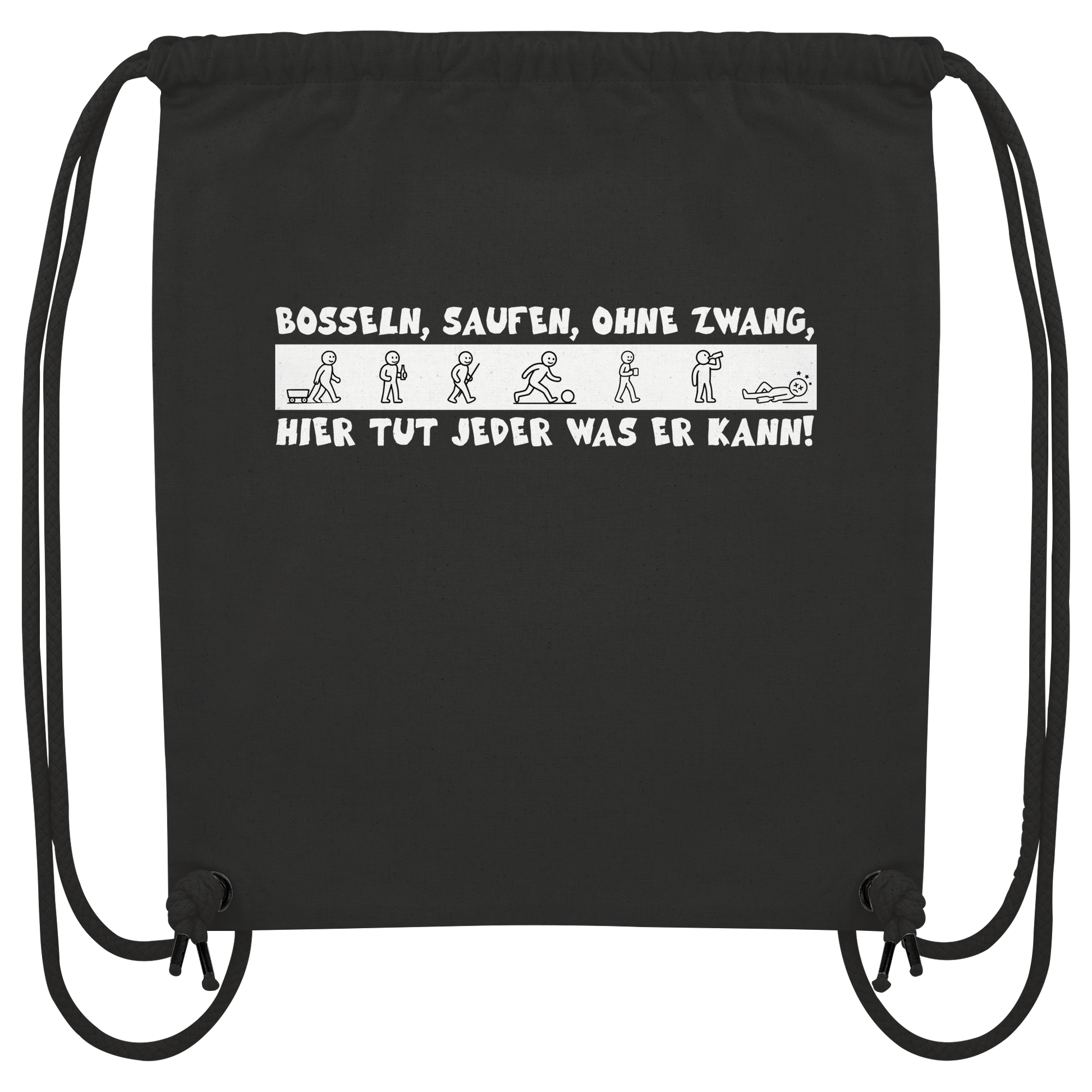 Bosseln lustiger Spruch Saufen - Organic Gym-Bag