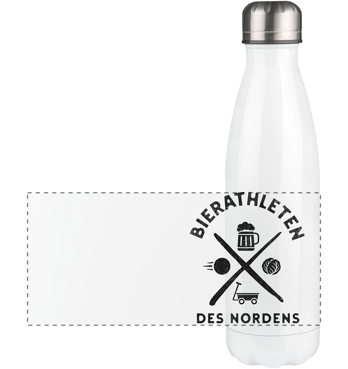 Bosseln, Bier und Kohl -  Bierathleten des Nordens  - Panorama Thermoflasche 500ml