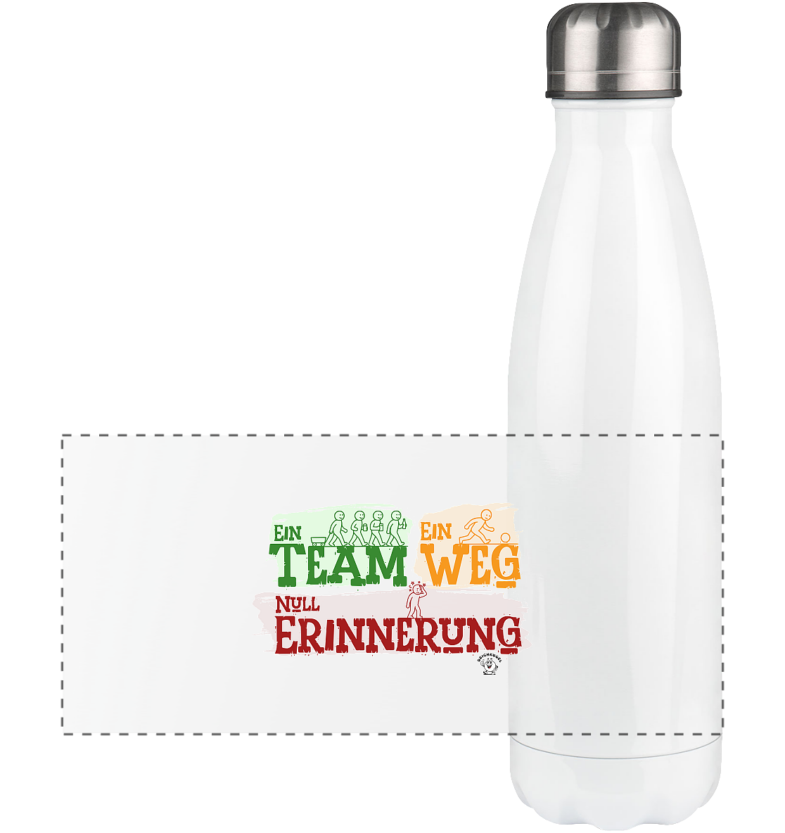 Bosseln: Ein Team - Ein Weg - Null Erinnerung - Panorama Thermoflasche 500ml