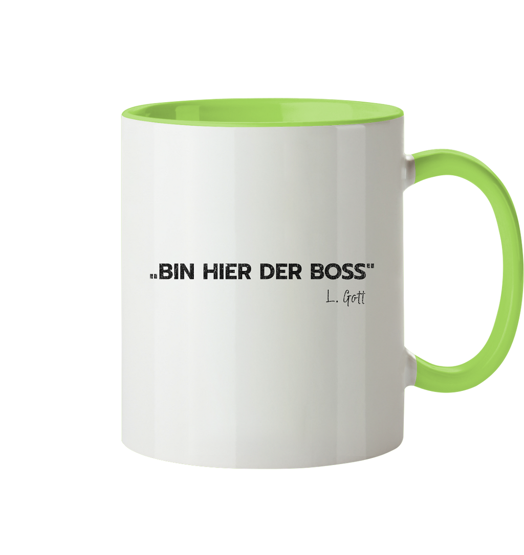 Bosseln - Bin hier der Boss L. Gott - Tasse zweifarbig